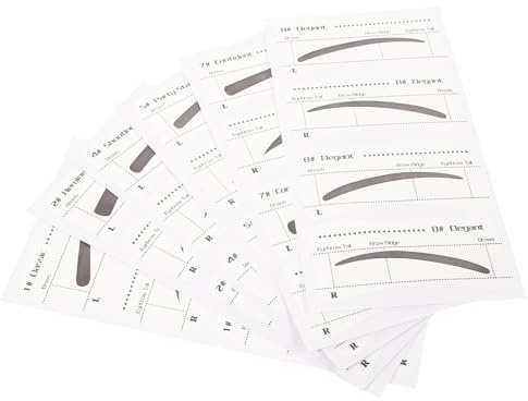 VILLCASE 6 Pièces Pochoirs Jetables pour Sourcils en Papier, Autocollants Maquillage Sourcils Femme, Design Délicat, Outil Sûr et Pratique pour Débutantes
