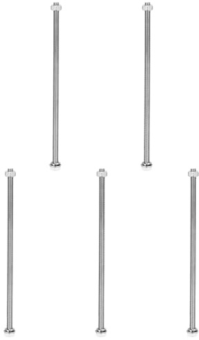 QUARKZMAN M6x200mm 304 Edelstahl Sechskantschrauben Bolzen, Muttern, 5 Sets | Unterlegscheiben Und Federringe Sortiment Vollgewinde, Hochglanz Für Haushalt Elektronikbau