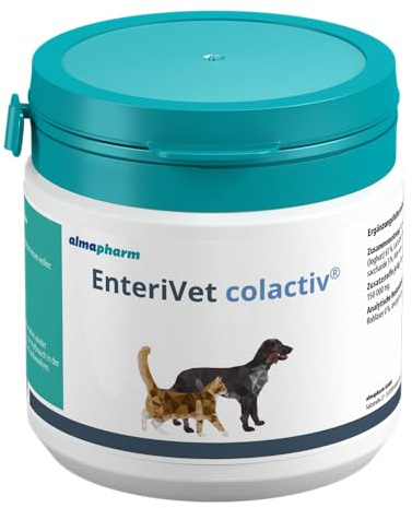almapharm EnteriVet colactiv® | 100 g | Ergänzungsfuttermittel für Katzen & kleine Hunde | Quellstoffe für geregelten Kotabsatz