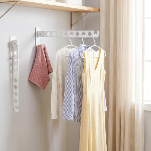 MICHIHOMIE 2 ganchos plegables para ropa, 20 kg, para pared, con 8 agujeros, para balcón, cuarto de baño, lavandería