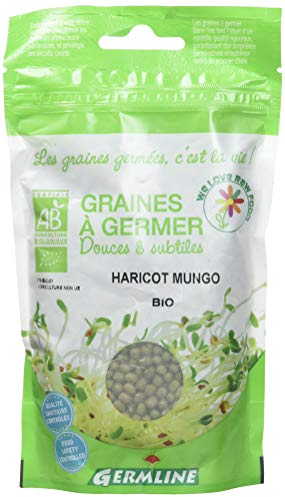 GERM'LINE - Graines à Germer Haricot Mungo Bio | Pousses Tendres & Saveur Douce | Riche en Protéines & Fibres | Facile à Cultiver | Sachet 200g | Fabrication Française