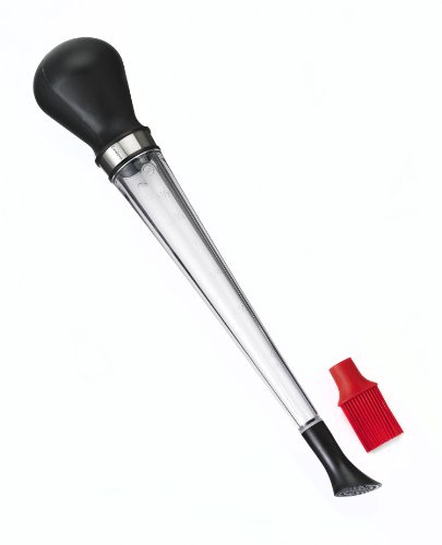 Cuisipro 3-in-1 Baster, Syringe, Nylon Shower Head, Silicone Brush Head, Heat Resistant, Turkey Baster, Dishwasher Safe