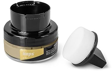 Kaps Professional Schuhpflege Delicate Cream mit Schaumaplikator - Schuhcreme & Pflegemittel zur Reinigung und Auffrischung von Naturleder und Synthetik (50ml) (104 - Biskwit)