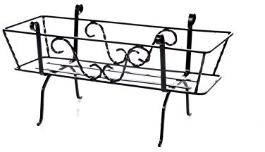 Sbalchiero Fioriera in Ferro battuto. Porta Cassette Lunghezza Cm 100 -Art.25098-100% Made in Italy -
