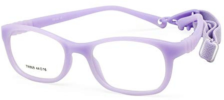 EnzoDate Children Glasses Frame with Strap No Screw 3-5Y Size 44/16 (Purple)