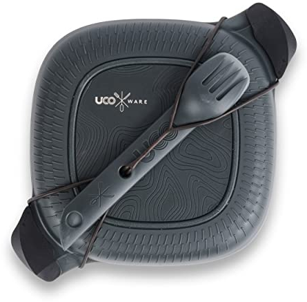 UCO ECO 5-teiliges Camping Mess Kit mit Schüssel, Teller, Schalter, Göffel und Utensilien-Set - Midnight