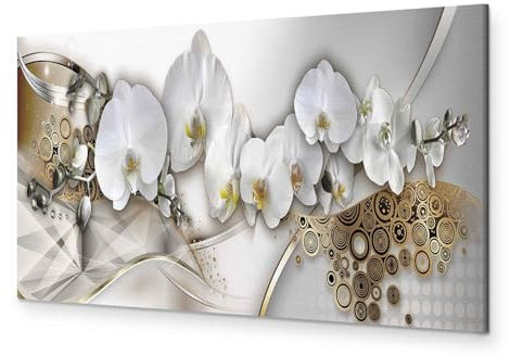 murando - Tableau Acoustique Nature 120x40 cm 1 Partie - Décoration Murale Anti-Bruit Isolation Phonique Bureau Chambre Panneau Insonorisant Impression sur Toile - Orchidées fleurs zen b-C-0760-b-a