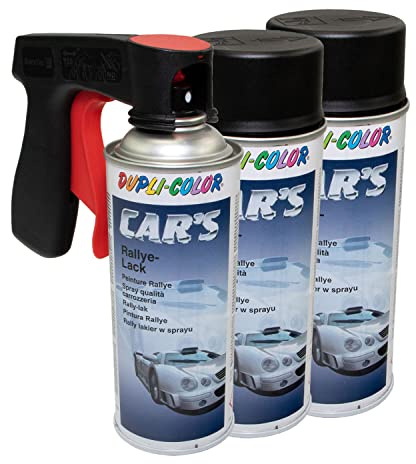 Lackspray Spraydose Sprühlack Cars Dupli Color 385872 schwarz matt 3 X 400 ml mit Pistolengriff