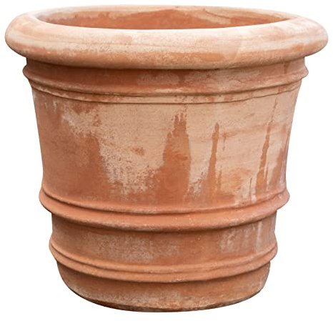 Biscottini Pot de Fleur Exterieur Grande Taille 50x44x50 cm - Pot Terre Cuite Made in Italy - Grand Pot de Fleur Exterieur XXL en Terre Cuite