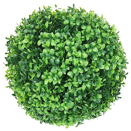 Mendler Künstlicher Busch HWC-L77, Buchskugel Dekopflanze Buchsbaumkugel Kunstpflanze Buxus, Outdoor Ø 35cm - grün