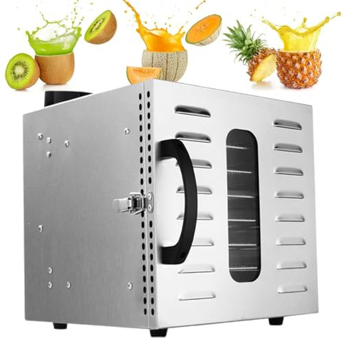 vnmudzeo 400 W Electric Food Fruit Dryer Stainless Steel,for Fruit, Beef Jerky, Meat, Vegetables,6 Layers 8 Layers Small Household Meat Beef Jerky Dehydrators,8Layer-220V