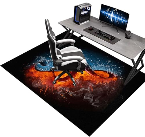 Bodenschutzmatte Bürostuhl Teppich, 90 x 120 cm Gaming Stuhlmatten, Unterlage Schreibtischstuhl, Bürostuhlmatte für Hartholzböden, Bürostuhl Unterlage für Stühle Hohe Dichte Anti-Silp Schutzmatte
