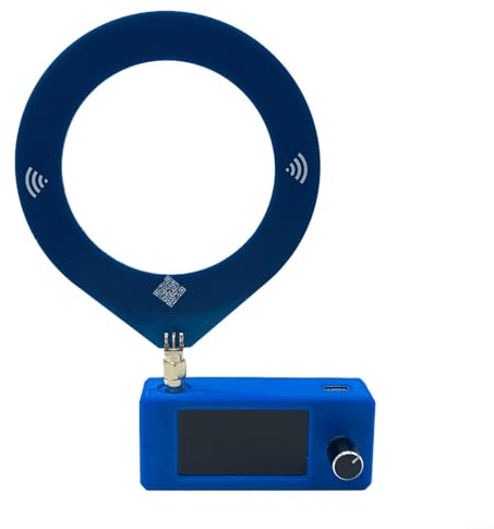 SI4732 Taschenradio 0.5-108MHz, Empfänger, 1,9 IPS Farbdisplay, AM FM LSB USB, 800MAh Akku(Blue-Ring)