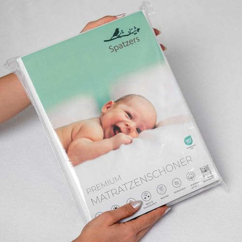 Spatzers Matratzenschoner 90x200 Baumwolle wasserdicht - Oeko-Tex 100 zertifizierte Inkontinenzunterlage waschbar - wasserdichte Matratzenauflage - Matratzenschutz atmungsaktiv wasserdicht (100x200)