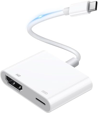 Adaptateur USB C vers HDMI [MFi Certifié] 4K@30Hz 1080P AV numérique vidéo et Audio Synchrone écran Type C vers adaptateur HDMI pour iPhone 15/16/MacBook/iPad Pro/TV, Projecteur/Moniteur Plug and Play