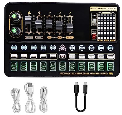 Kit scheda audio for microfono a condensatore con braccio a forbice regolabile for microfono Studio professionale Wireless Karaoke MIC(V10XPRO Sound Card)
