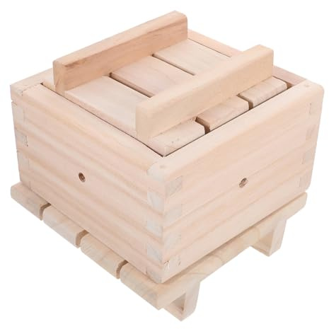 Ciieeo Holz Tofupresse mit Benutzerfreundlichem Design Praktische Tofu Kasten Formen für Herstellung von Hausgemachtem Tofu zu Hause Beige 2-3kg Kapazität