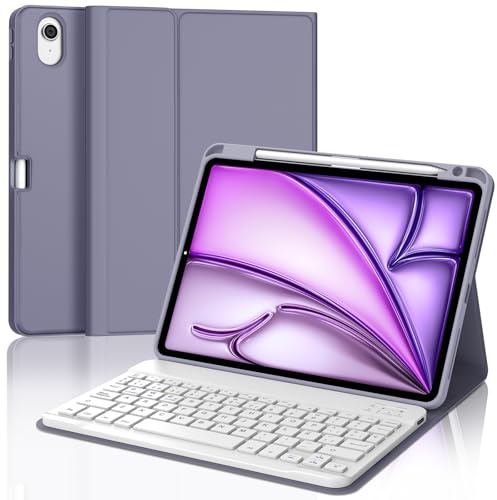 FOGARI Teclado para iPad Air 11 M4/M3/M2 2026/2025/2024 | Funda para iPad Air 11 Pulgadas con Español Ñ Teclado Bluetooth Wireless para iPad Air 11 M2/M3/M4, Púrpura