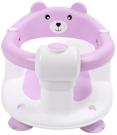 Spacnana Seggiolino da Bagnetto per Bambini Seggiolino da Bagno per Neonati Seggiolino da Bagno per Neonati con Sgabello da Doccia Ergonomico Dal Design Antiscivolo (PURPLE)