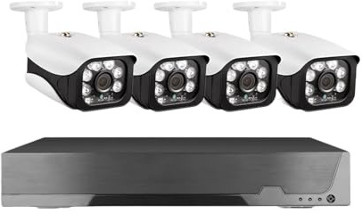 4K 8MP Security Kit 8CH POE NVR Outdoor Audio Record Human Detection Bullet IP Camera Video Surveillance Smart Life System(1T,8CH NVR 4pcs cam)