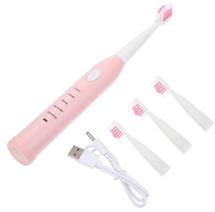 Hohopeti Elektrische Kinderzahnbürste mit 5 Modi USB Ladefunktion Weiche Borsten für Zähne und Zahnfleisch Geeignet für Kinder in Rosa