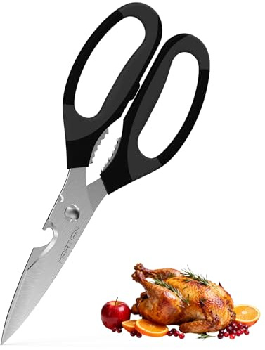 8 Detachable Kitchen Scissors – Heavy Duty Kitchen Shears Japanese SUS420J2 Stainless Steel, Multi-Function Shears for Food Prep, Herb Cutting & More | Easy to Clean, Dishwasher Safe