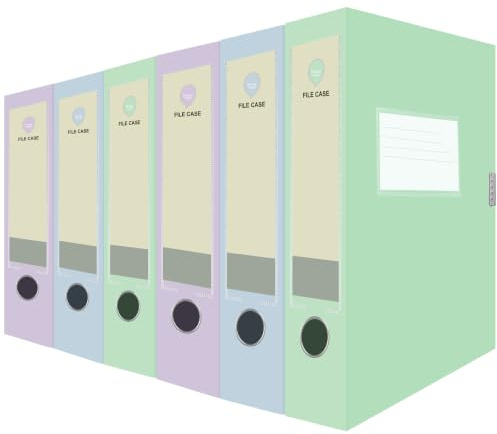 Abaigeal 6 Pack Box Files A4, Colored Plastic Filing Box 75mm Spine Files Box Foldable Foolscap Fits A4 Archiving Box Document Box for File Organiser Office & School - 3 Colored