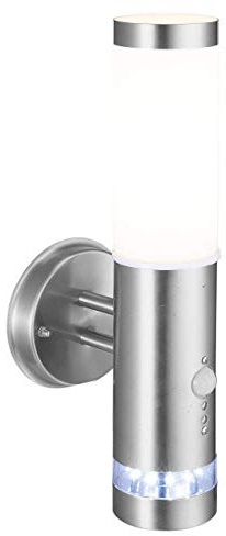 BRILLIANT Lampe Bole Außenwandleuchte stehend Bewegungsmelder edelstahl | 1x A60, E27, geeignet für Normallampen (nicht enthalten) | IP-Schutzart: 44 - spritzwassergeschützt