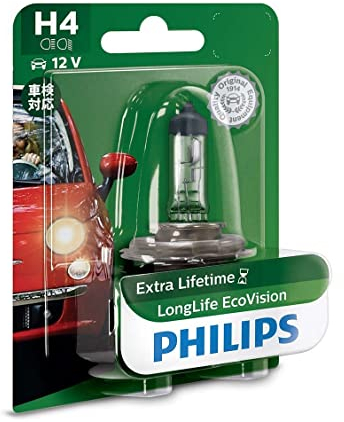 Philips 0730517 12342LLECOB1 LongLife EcoVision H4 Headlight Lamp Blister Pack