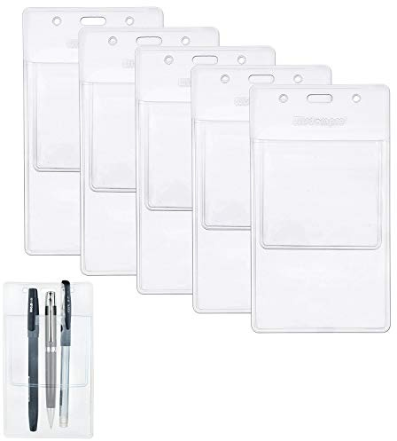 Wisdompro Taschenschutz aus Kunststoff 5 Stück, Stifthalter für Hemden, Labormäntel, Hosen (Transparent)