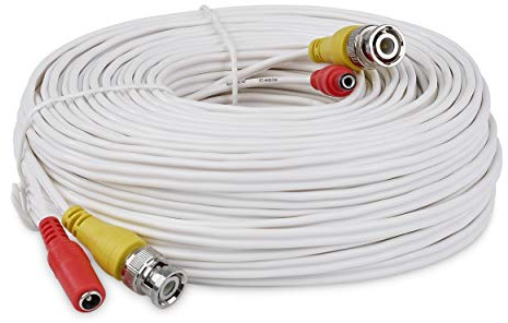 SSL BNC Video Power Cable For CCTV Camera DVR Security System (10M, White)