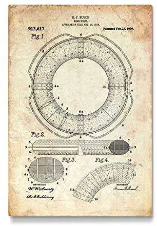 artboxONE Galerie-Print 90x60 cm Rettungsring Patent (Antik) hochwertiges Acrylglas auf Alu-Dibond von Artkuu