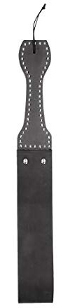 Shots Ouch! Pain - Wooden Handle Belt Whip Slapper Leather - Black