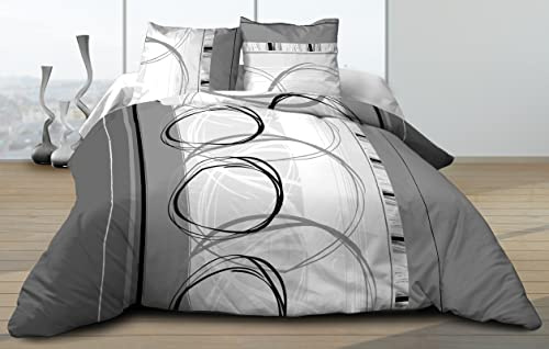 Le Linge de Jules Parure de lit 160x200 cm, Coton, Gris MPA68