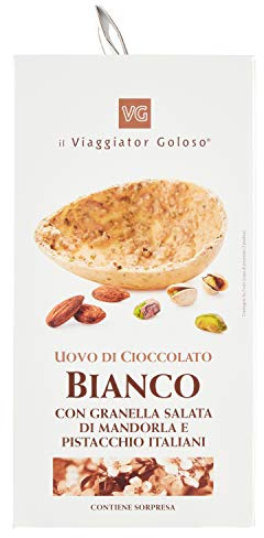 Uovo di Cioccolato Bianco con Mandorle e Pistacchio Il Viaggiator Goloso, 320g