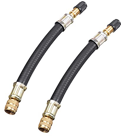 JUHONNZ Tire Valve Extension,2 PCS Flexible Tyre Valve Extenders Black Rubber Valve Adapter for Truck Vehicle Bus RV Car Wheel Trailer Tire Transit Adapter