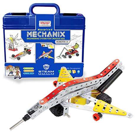 Mechanix Robotix-3 Smart Bag DIY Stem and Steam Education Metal Construction Set (Motors & Gears) for Boys and Girls Age 7+ (Special Edition)