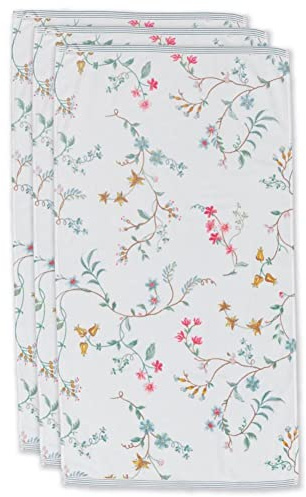 Pip Studio Handtuch-Set Les Fleurs 3X Farbe Weiß, Größe 55x100 x 3