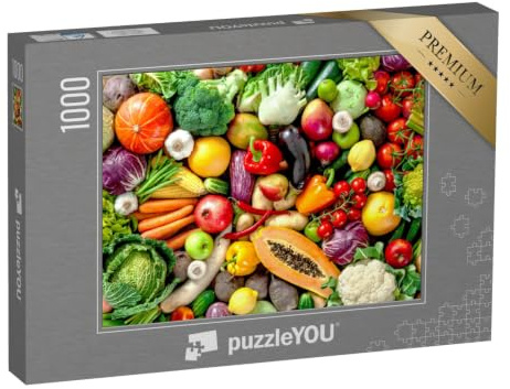 puzzleYOU: Puzzle 1000 Teile „Sortiment von frischem Obst und Gemüse“ – aus der Puzzle-Kollektion Gemüse, Essen und Trinken