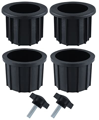 LUTER 2 Sets (6 Stück) Ersatzteile für Sonnenschirmständer, Inklusive 4 Stück Schirmlochring und 2 Stück Handknopfschrauben, Schirmständer-Zubehör für Terrassentisch Balkondecks Hinterhof (Schwarz)