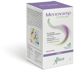 Aboca Menovamp Cimicifuga 60 Capsule - Integratore Alimentare per Contrastare i Disturbi della Menopausa con Cimicifuga, per Limitare la Sudorazione con Salvia - Con Passiflora e Biancospino