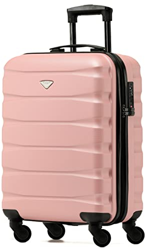 Flight Knight Leichte 4-Rad-ABS-Hartschalenkoffer Handgepack, zugelassen fur uber 60 Fluggesellschaften, einschließlich easyJet, Jet2 und maximale Große fur Ryanair (Priority) 55 x 40 x 20 cm