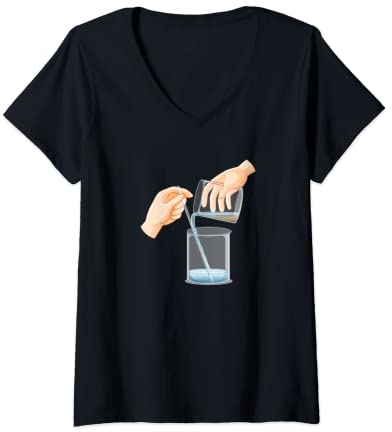 Womens Science Chemistry Beaker V-Neck T-Shirt