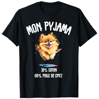Spitz Nain Cadeau Humour Pyjama Chien Loulou De Poméranie T-Shirt