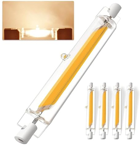 R7S LED 118mm 20W Dimmbar Lampen, R7S LED Glühbirne Warmweiß 3000k, 20W R7S LED Lampe Ersatz für 200W Halogen Leuchtmittel, 2000lm Kein Flackern, 360 Grad Licht, R7S für Deckenfluter, Leselampen, 4pcs