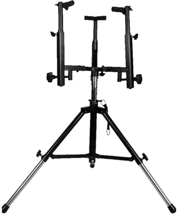 Buhelyc Handpan-Drum-Ständer, Tragbarer Professioneller Performance-Drum-Ständer, Höhenverstellbar 58,5-100cm, Stabil, für Handtrommel, Afrikanische Trommel, Leicht Zu Tragen, Schwarz