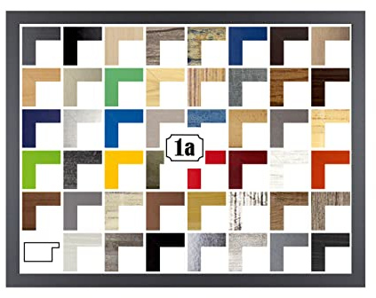 Colorello Bilderrahmen Posterrahmen Puzzlerahmen 75x98 cm Graphit Dunkelgrau Anthrazit 98x75 cm mit weisser Rückwand und Antireflex Acrylglas