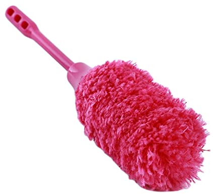 QTANZIQI Cepillo de Limpieza Hogar Microfibra Suave Limpieza Plumero Limpiador de Polvo Mango Pluma Estática Anti Mágica Herramientas de Limpieza del hogar Cepillos para Limpiar (Color: Rosa)