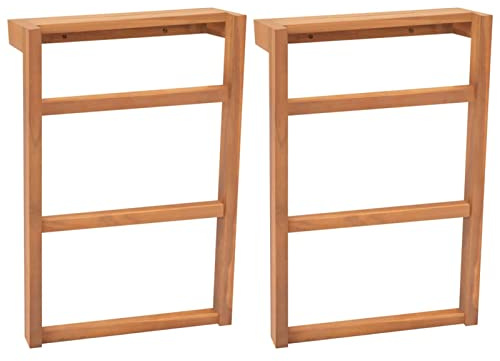 Handtuchhalter Handtuchhalter 2 Stück Massivholz Teak Handtuchhalter für Heizkörper
