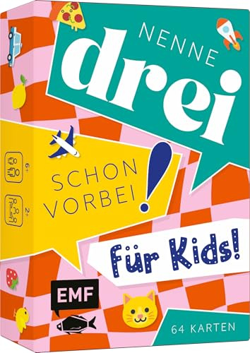 Kartenspiel: Nenne drei – schon vorbei! ... für Kids! Das rasante Wortspiel mit über 120 witzigen Kategorien ab 6 Jahren